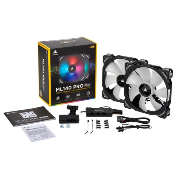 Corsair ML140 PRO 140mm Premium RGB LED PWM Fan with Lighting Node Twin Pack - Image 3