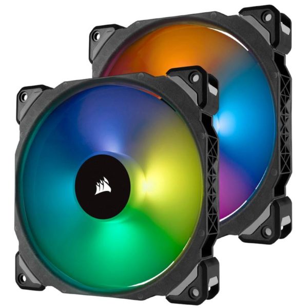 Corsair ML140 PRO 140mm Premium RGB LED PWM Fan with Lighting Node Twin Pack