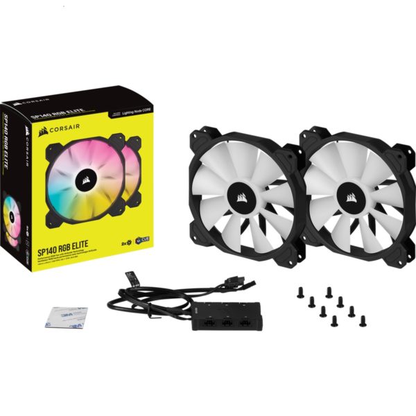 Corsair iCUE SP140 RGB ELITE Performance 140mm PWM Fan — Dual Fan Kit with Lighting Node CORE - Image 8