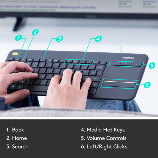 Logitech K400 Plus Wireless Touch Keyboard - Image 3