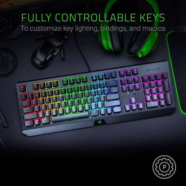 Razer BlackWidow Mechanical Gaming Keyboard: Green Mechanical Switches - Tactile & Clicky - Image 2