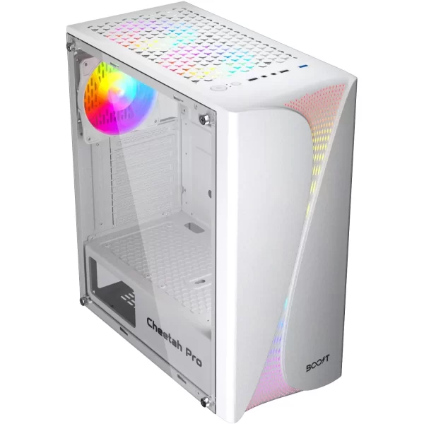 Boost Cheetah Pro RGB Mid-Tower ATX Case - White - Image 3