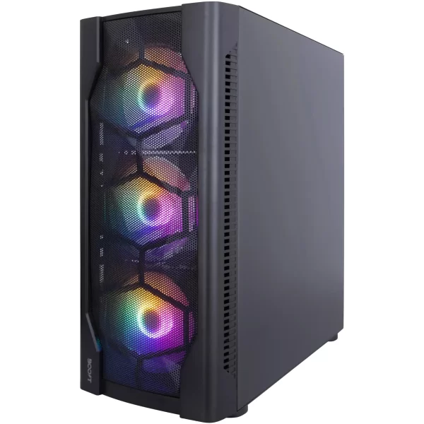 Boost Lion with 4 RGB Fan ATX Gaming Case - Black - Image 3