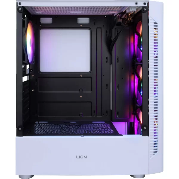 Boost Lion with 4 RGB Fan ATX Gaming Case - White - Image 4